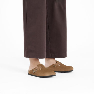 Men's Boston Suede Embossed Corduroy Dark Tea Regular/Wide