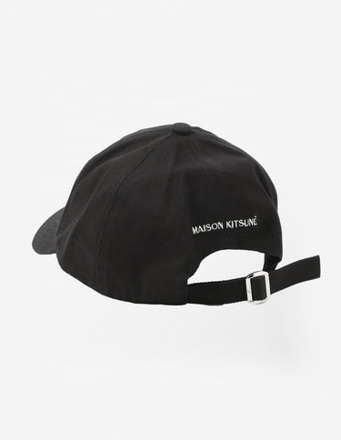 Large Fox Head Embroidery 6p Cap Black