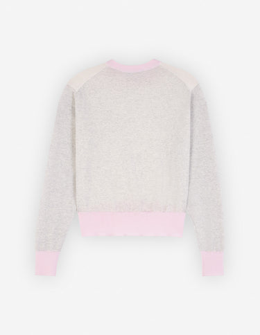 Baby Fox Patch Color Block Jumper Ecru