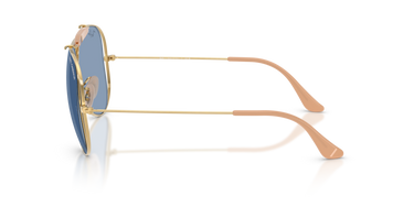 Ray-Ban SHOOTER - Frame Polished Arista Gold / Lenses Light blue