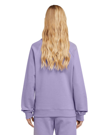Cotton Crewneck t-shirt with Msgm Micrologo Print Lilac