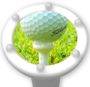 Big Easy White Golf Tee Set – 0.75" Big Head 3.25" Adjustable Height Tees, Reinforced Break-Resistant Construction, 6-Prong Low-Friction Design, Silicone Stoppers (12 Tees + 12 Stoppers).