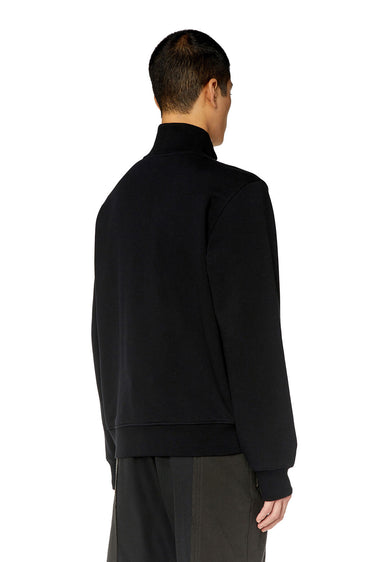 S-Ginni-Zip-Od Zip-up sweatshirt with metallic logo Black