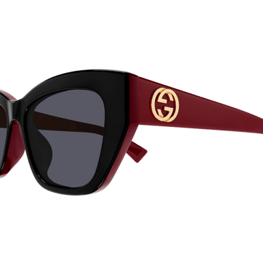 Women's Gucci GG1844SA-004 55 Sunglass RECYCLED BLACK/RED