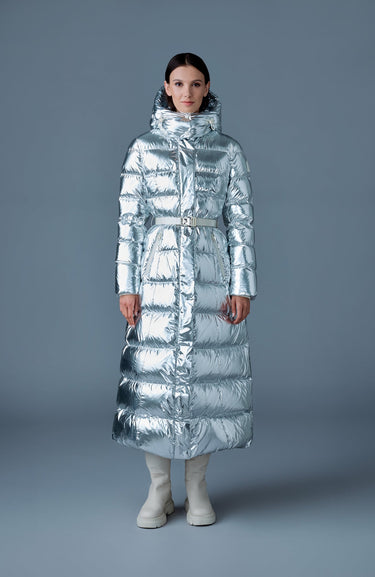 CALINA-M Metallic laminate down maxi coat