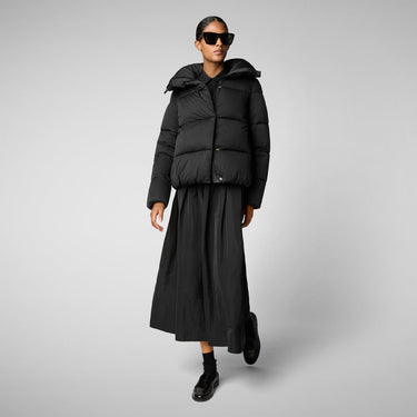 Woman's animal free puffer jacket Felicity in black