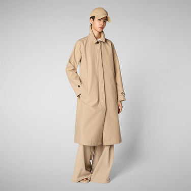 Asia Water Resistant Trench Coat in Stardust Beige