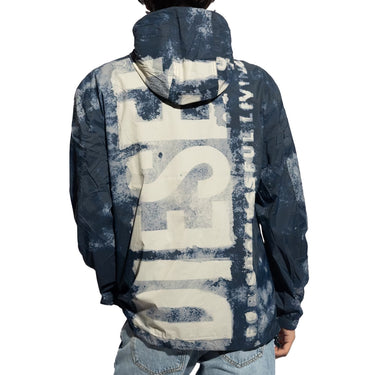 J-Warrett-Logo-Logo Watercolour-effect windbreaker with logo Midnight/Blue