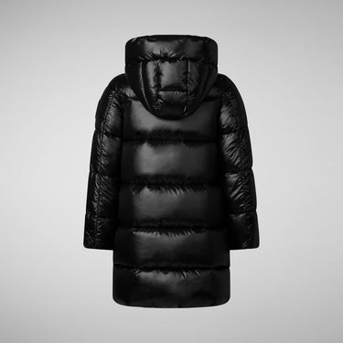 Girls' animal free puffer jacket Millie in black