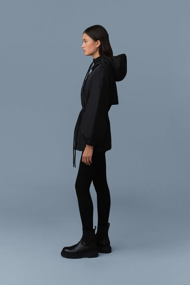 KALEA Technical Rain Jacket with Drawcord Waist BLACK-TRENCH