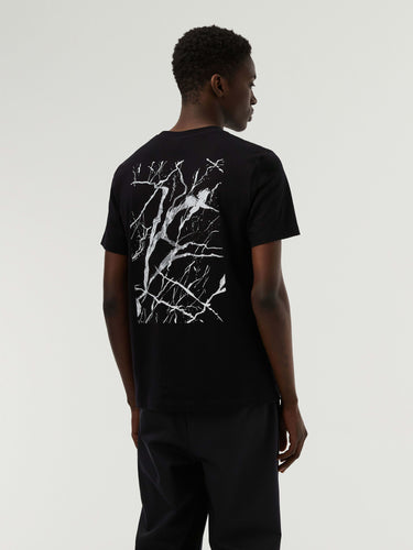 Marble Print Cotton T-shirt Janta V1.y7.02 Black