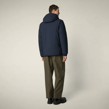 Men's HIRAM Hooded Parka in Blue Black