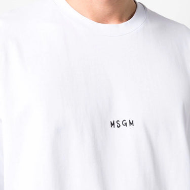 Men's Msgm Brush Stroke Micrologo Print White