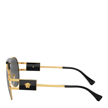 Men's Versace Steel Sunglass Gold / Dark Gray