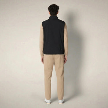 Men's puffer vest with quilted front in BLACK