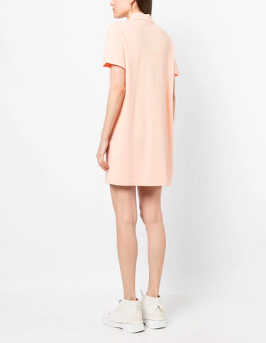 Tonal Fox Head Patch Polo Dress Peach