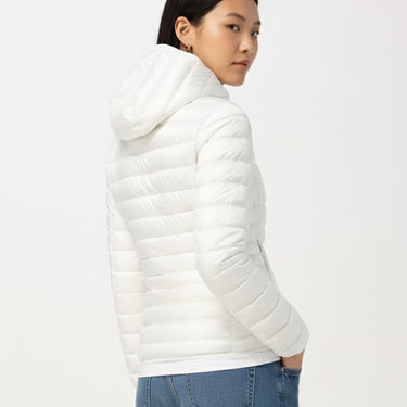 Woman's Alexis Hooded Puffer Jacket in Off White
