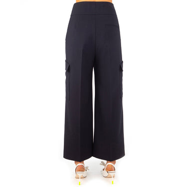 Women's high-waisted cargo pants Navy