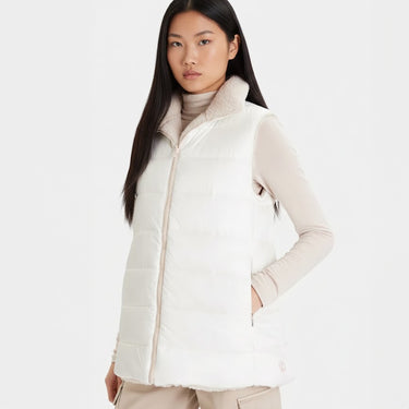 Women's Reversible Faux Fur Vest mod. Calis in RAINY BEIGE