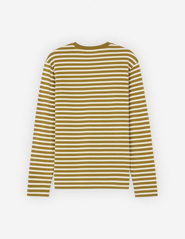 Fox Head Patch Regular Marin Tee Shirt Khaki Green Stripes