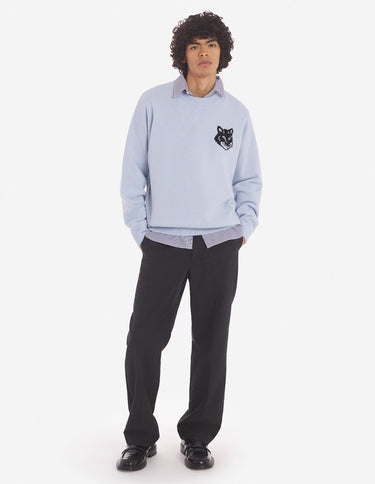 Fox Head Intarsia Comfort Jumper Sky Blue