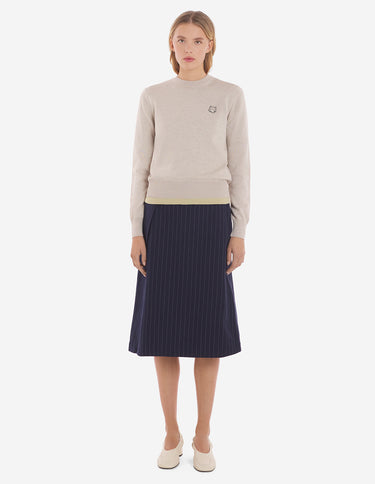 Bold Fox Head Patch Regular Jumper Light Beige Melange