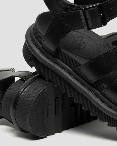Women's Blaire Brando Leather Strap Sandals Black