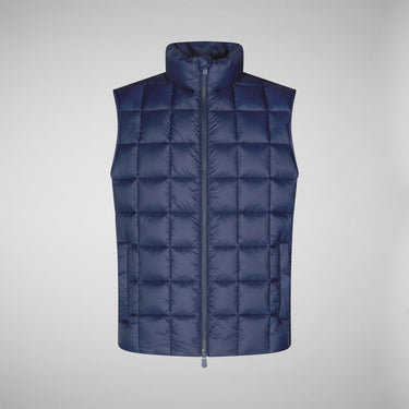 MEN'S OSWALD PUFFER VEST WITH STANDING COLLAR IN NAVY BLUE