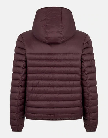 Men's Nathan Faux Fur Lined Hooded Jacket Burgundy Black
