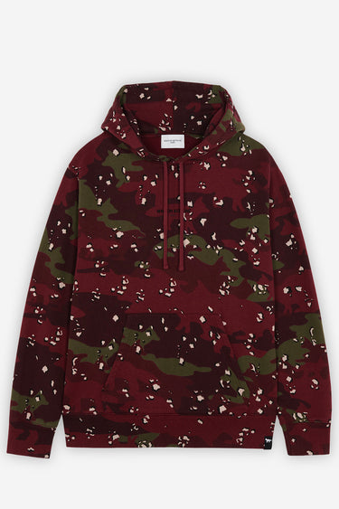 MAISON KITSUNÉ CAMO FOX RELAXED HOODIE WINE LEES DESIGN