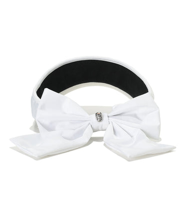 Unisex Gauge Ribboned Visor White