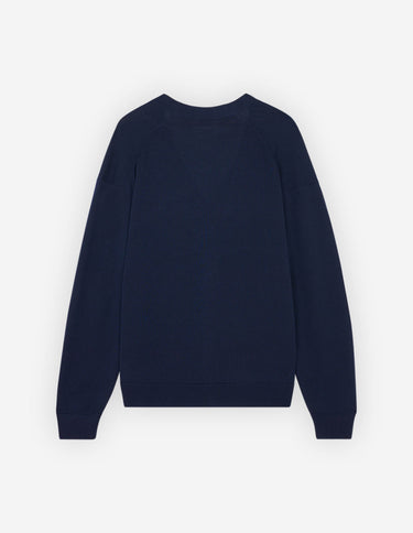 Dressed Fox Patch Relaxed Cardigan Navy